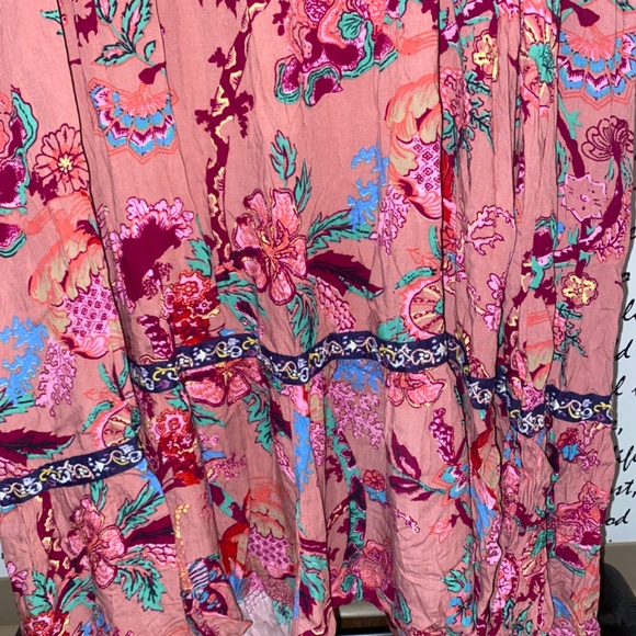 Anthropologie Floral Maxi Dress - Pink and Blue - Picture 9 of 14